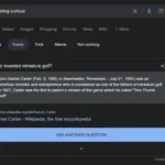 Kết quả tìm kiếm "I'm Feeling Curious" hiển thị một sự thật thú vị ngẫu nhiên trên Google