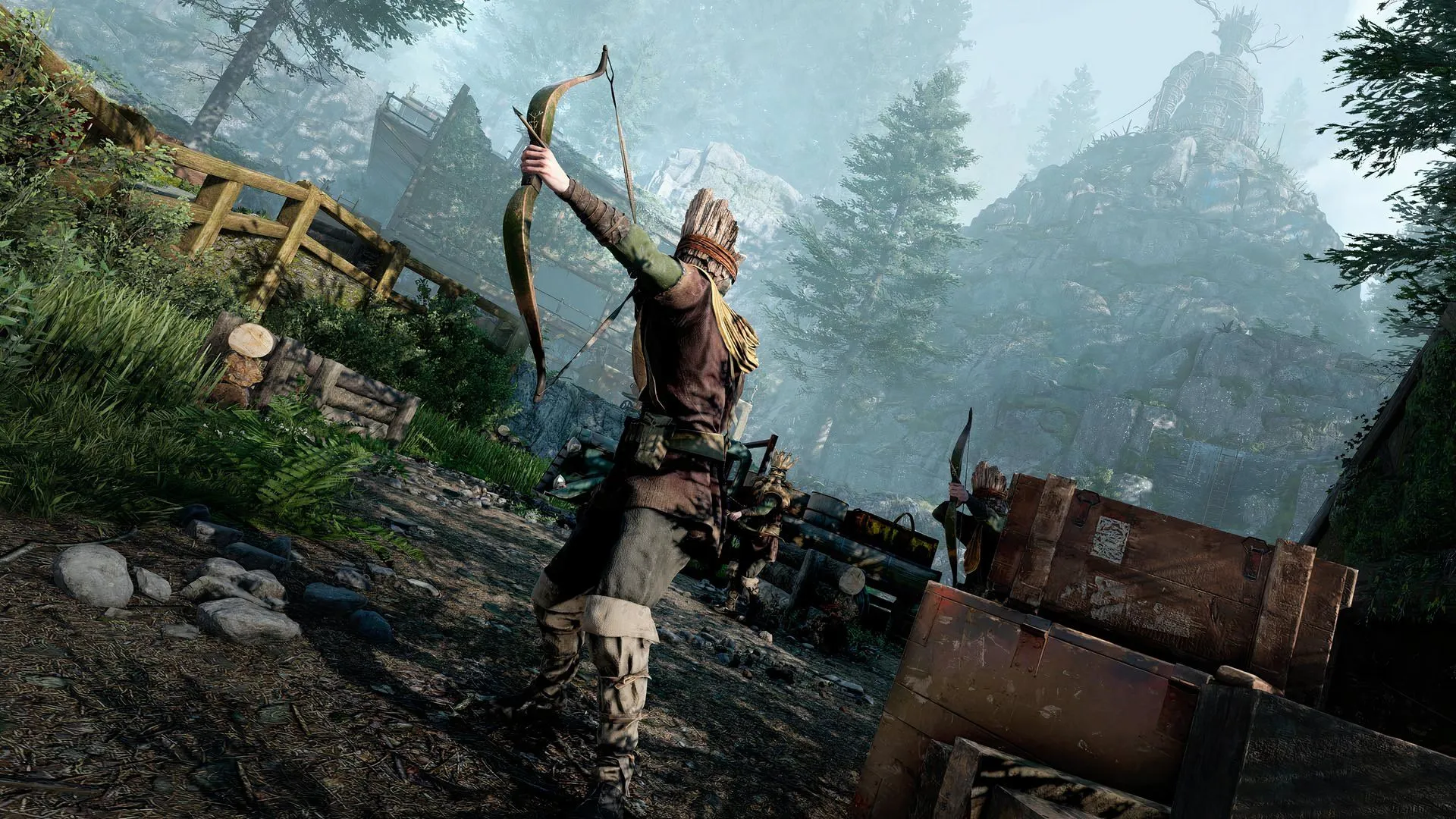 Khung cảnh trong Atomfall, thể hiện đồ họa chân thực và triết lý thiết kế sandbox của Rebellion.