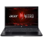 Laptop gaming Acer Nitro V 15 ANV15-51-51H9 màu đen với đèn nền bàn phím và màn hình hiển thị trò chơi sống động, thể hiện hiệu năng cao cấp.