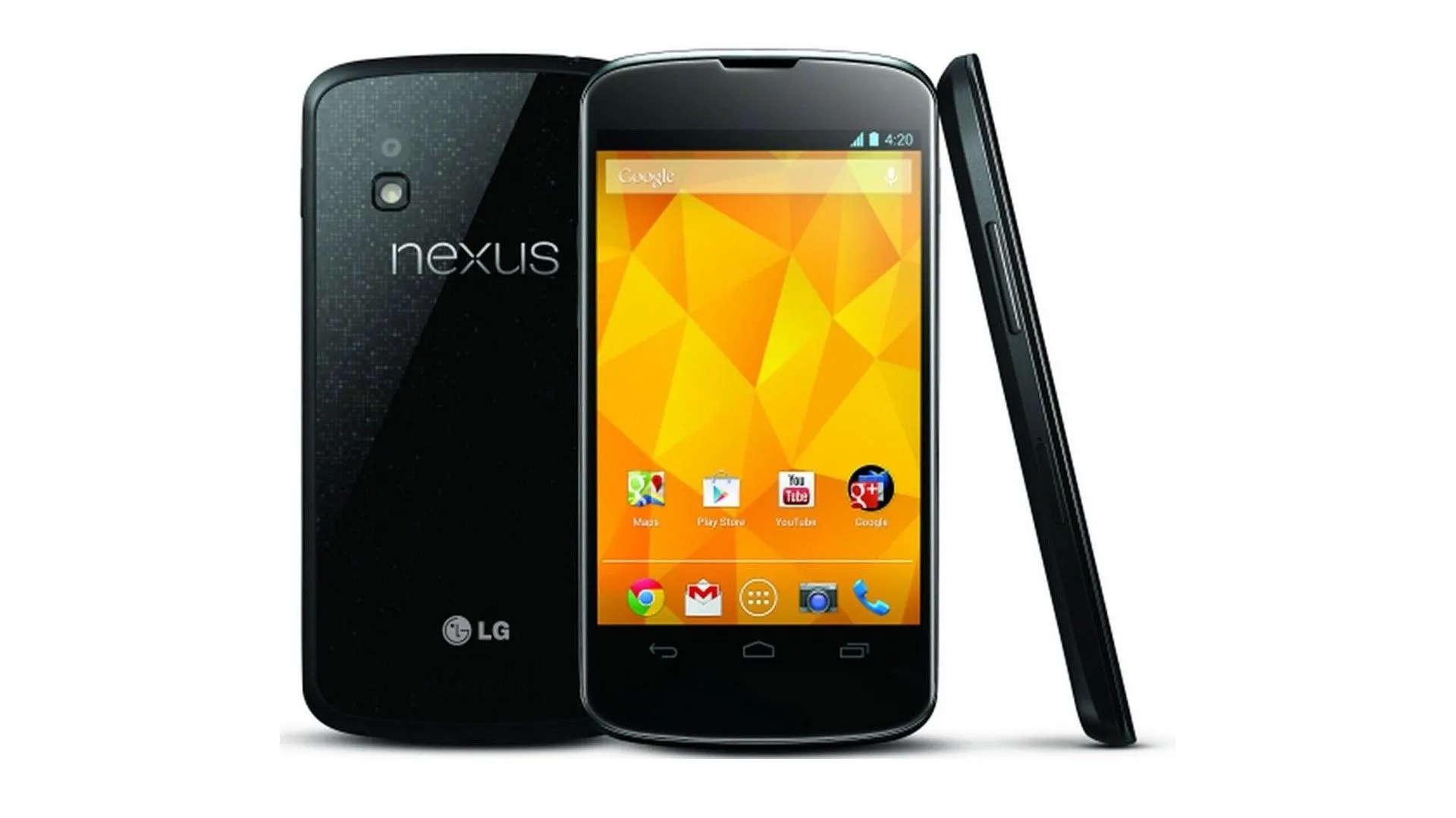 LG Nexus 4 với thiết kế tối giản, thân máy mỏng và mặt lưng họa tiết lấp lánh
