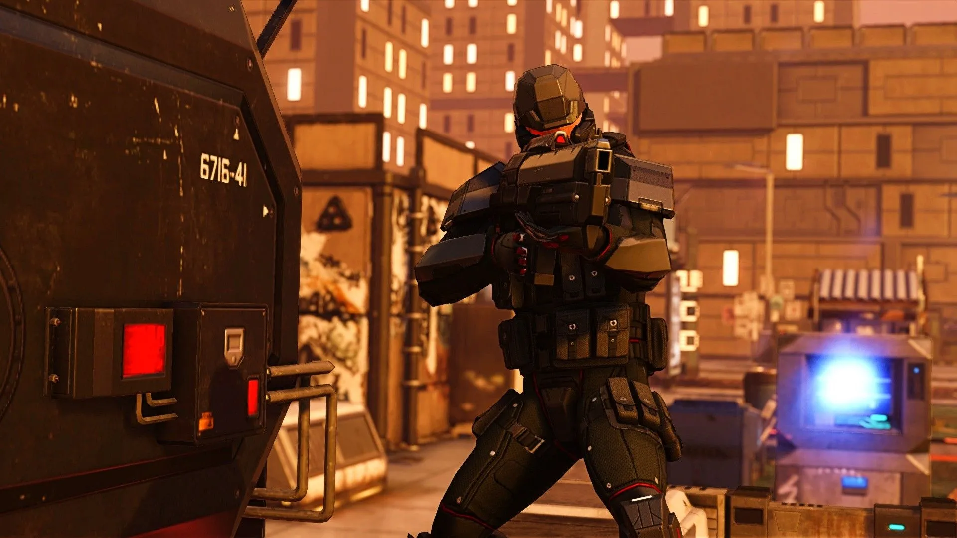 Lính Advent đang nhắm bắn trong trận chiến XCOM 2, thể hiện yếu tố chiến thuật che chắn và định vị.