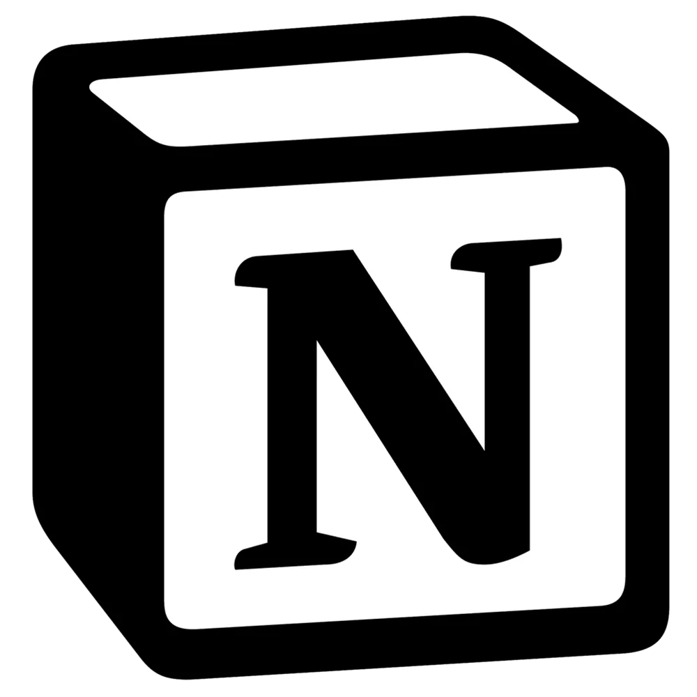 Logo ứng dụng Notion thể hiện sự đơn giản và hiện đại.