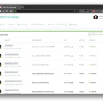Màn hình cấu hình Proxy Hosts của Nginx Proxy Manager, hiển thị các tên miền đang được sử dụng để truy cập dịch vụ tự host.