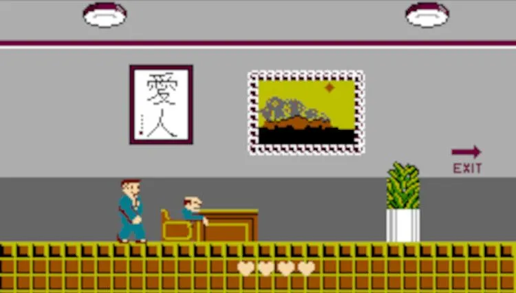 Màn hình gameplay từ Takeshi's Challenge, minh họa game kusoge gây ức chế.