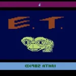 Màn hình tiêu đề game E.T. the Extraterrestrial trên Atari 2600, biểu tượng cho game chuyển thể tệ hại.