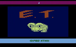 Màn hình tiêu đề game E.T. the Extraterrestrial trên Atari 2600, biểu tượng cho game chuyển thể tệ hại.