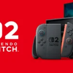 Máy chơi game Nintendo Switch 2 với tay cầm Joy-Con màu xanh và đỏ