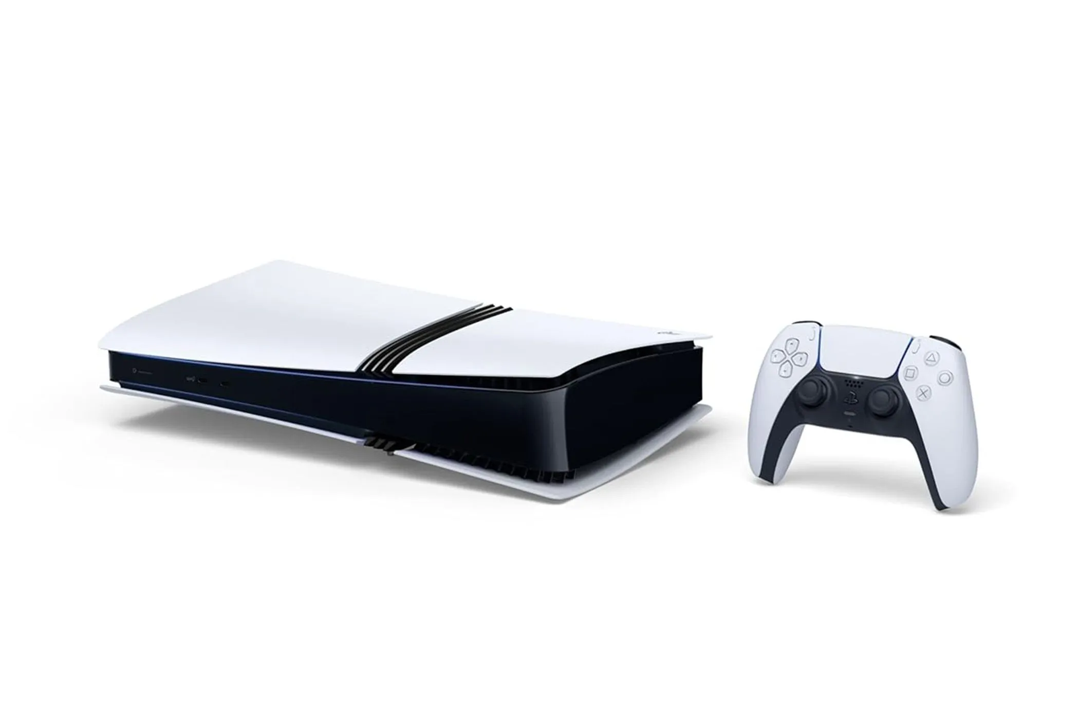 Máy chơi game Sony PlayStation 5 Pro với thiết kế hiện đại, biểu tượng cho nền tảng console cao cấp.