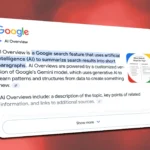 Minh họa giao diện AI Overview của Google trên trang kết quả tìm kiếm.