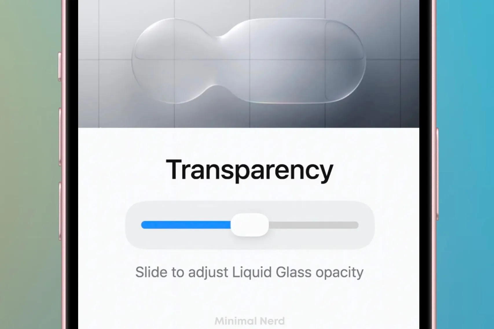 Mô phỏng thanh trượt tùy chỉnh cường độ Liquid Glass trên giao diện iOS