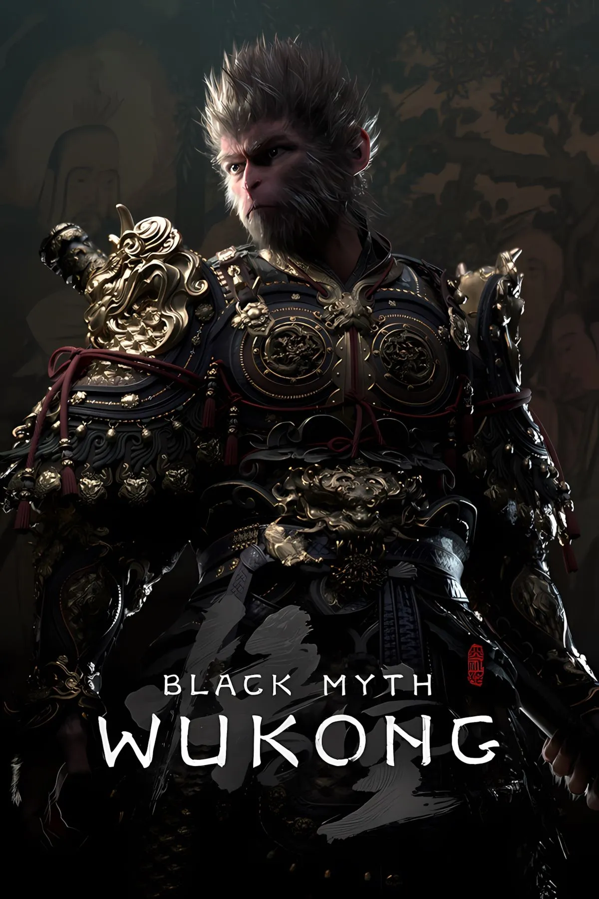 Mỹ Hầu Vương Tôn Ngộ Không, nhân vật chính của Black Myth Wukong, đang chuẩn bị chiến đấu
