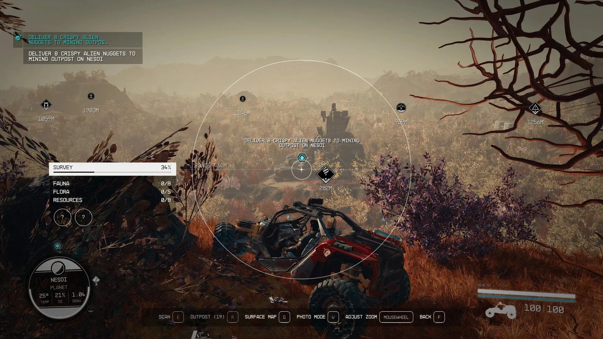 Người chơi Starfield đang khám phá môi trường game với mod Overtime được kích hoạt