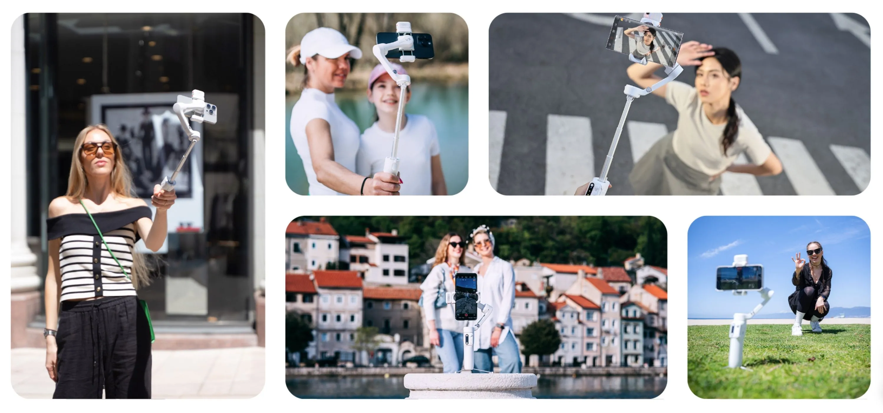 Người dùng đang vlogging và live stream tự nhiên khi di chuyển cùng gimbal Hohem iSteady V3 nhỏ gọn.