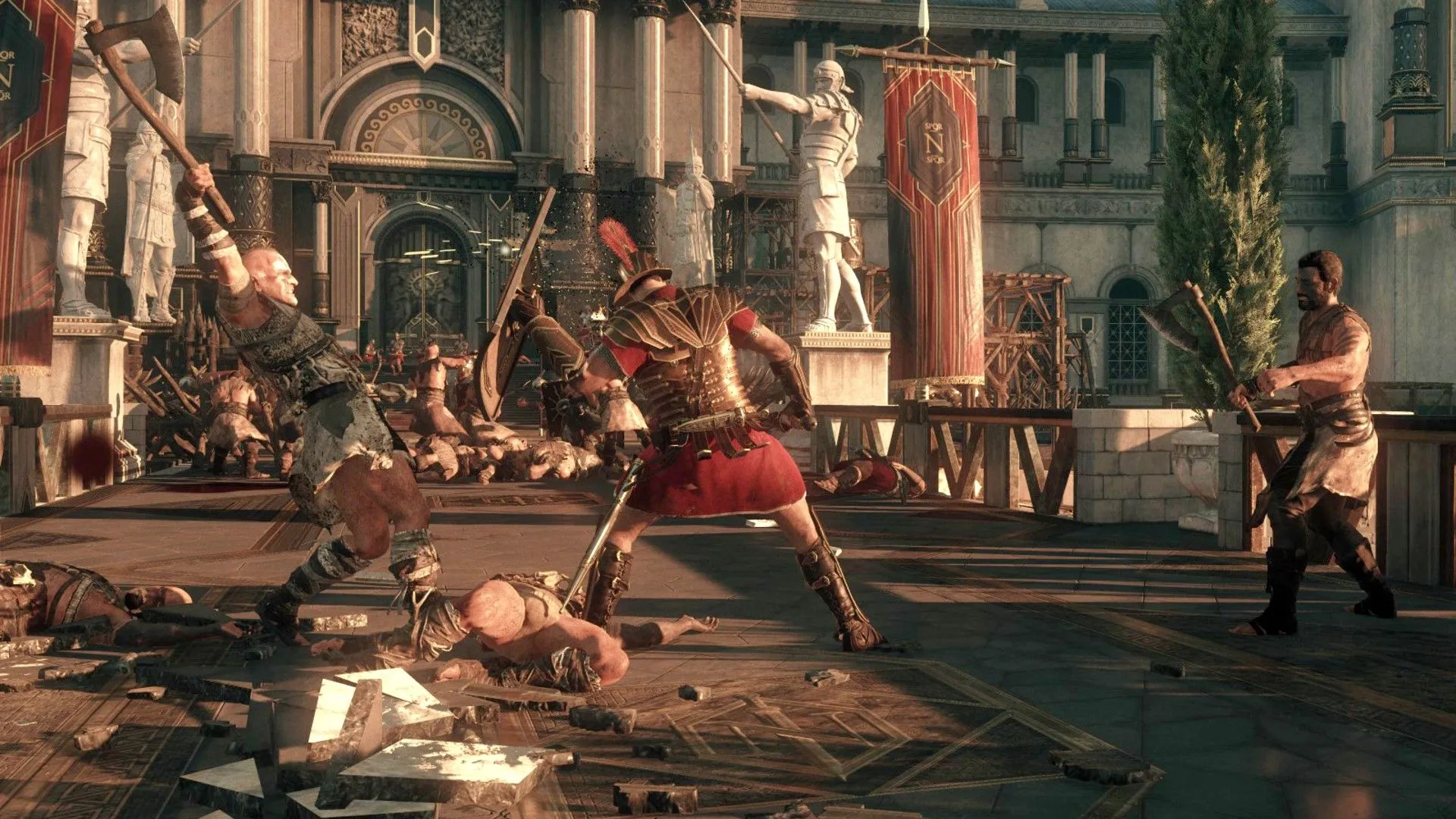 Người lính La Mã Marius đỡ đòn trong game hành động Ryse Son of Rome