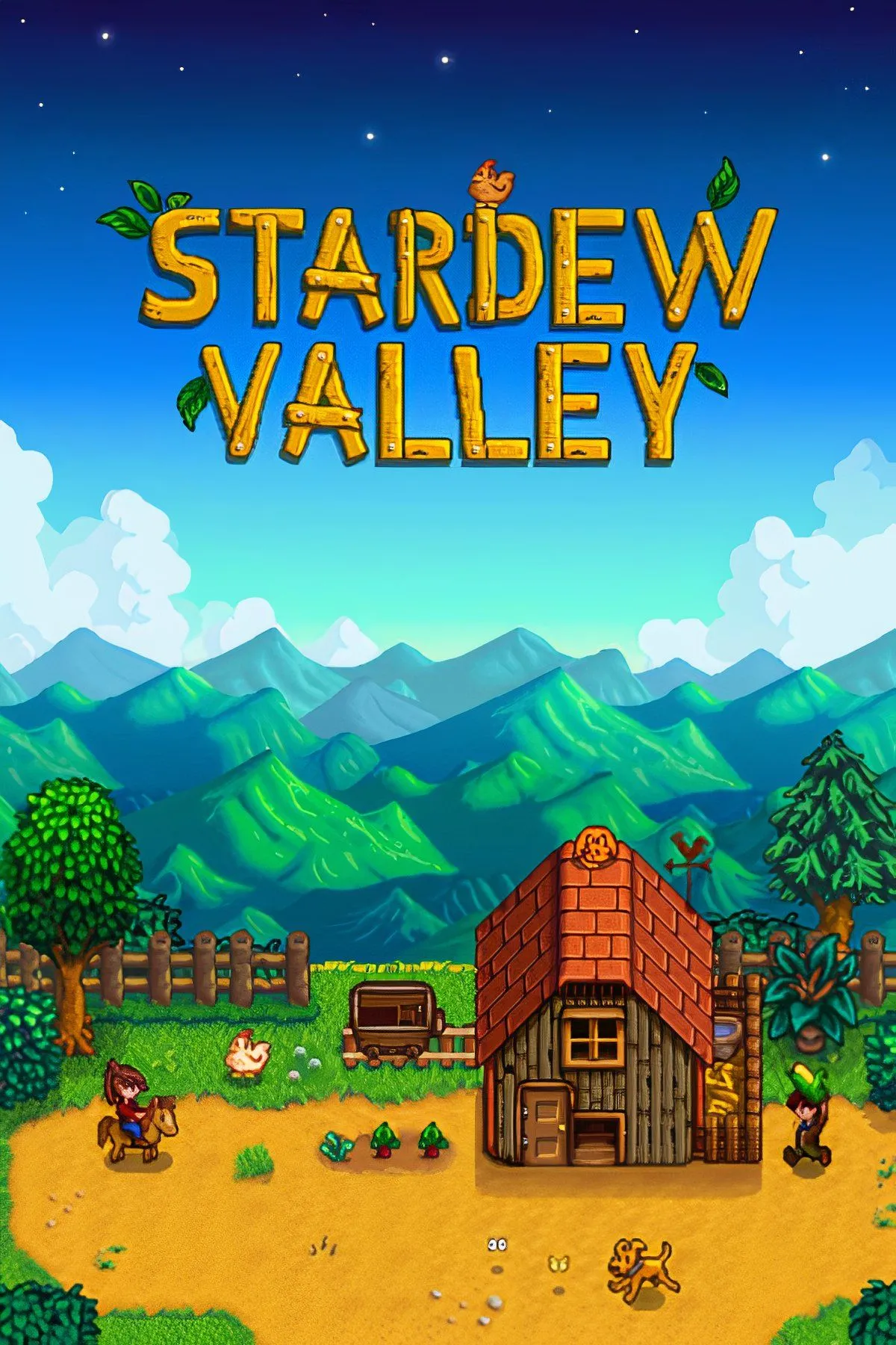 Nông trại trong Stardew Valley, thể hiện lối sống nông thôn và hoạt động trồng trọt