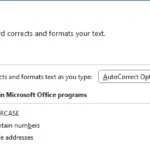 Nút AutoCorrect Options trong cửa sổ Tùy chọn Word