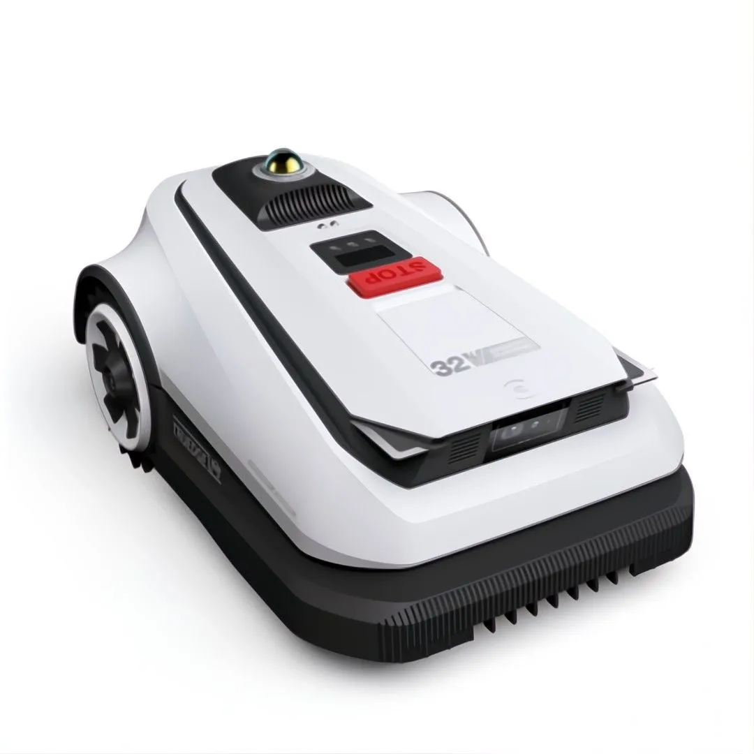 Robot cắt cỏ Ecovacs GOAT A1-3000 với hệ thống LiDAR kép tiên tiến trên nền trắng