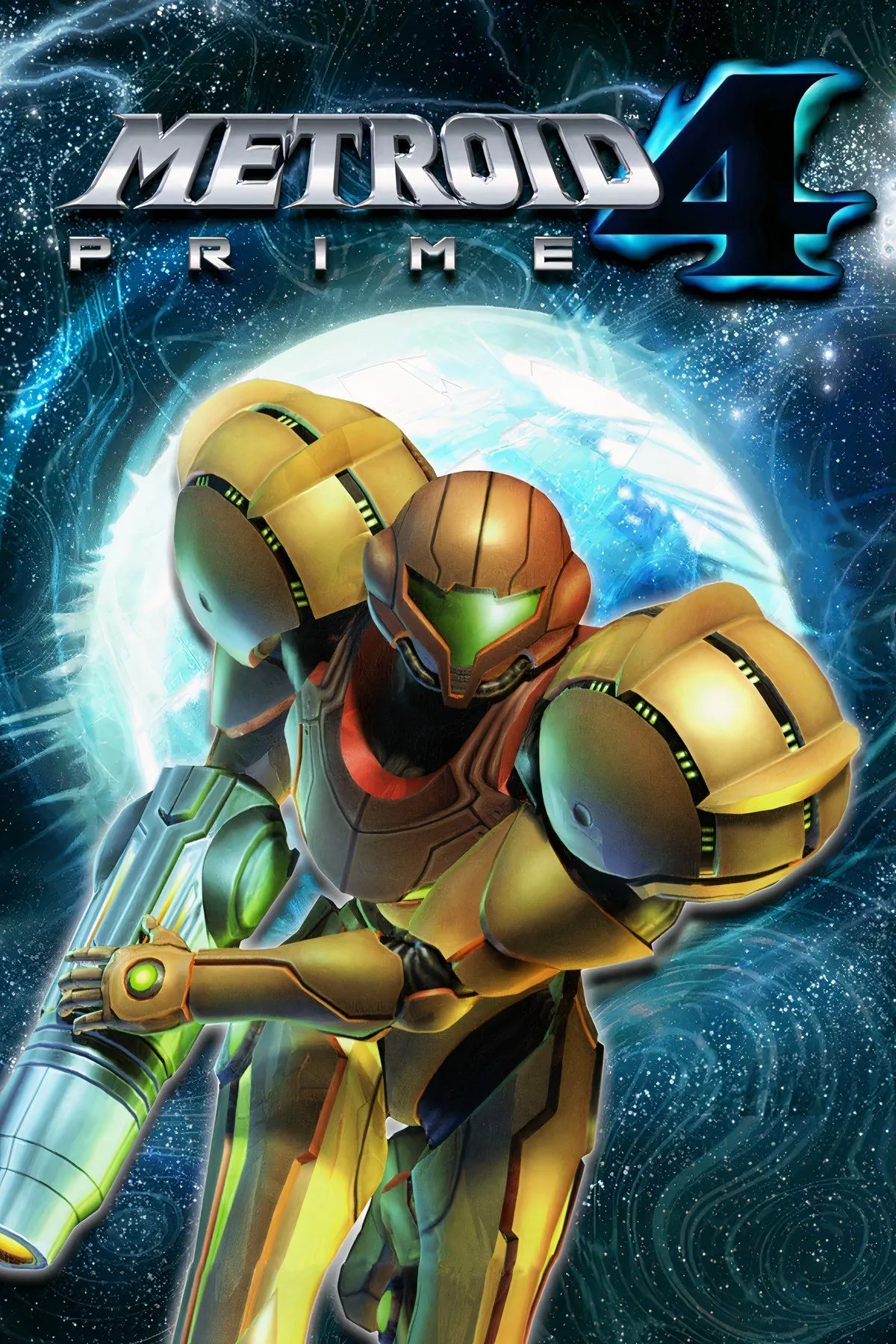 Samus Aran với bộ giáp Power Suit mang tính biểu tượng trên một hành tinh xa lạ