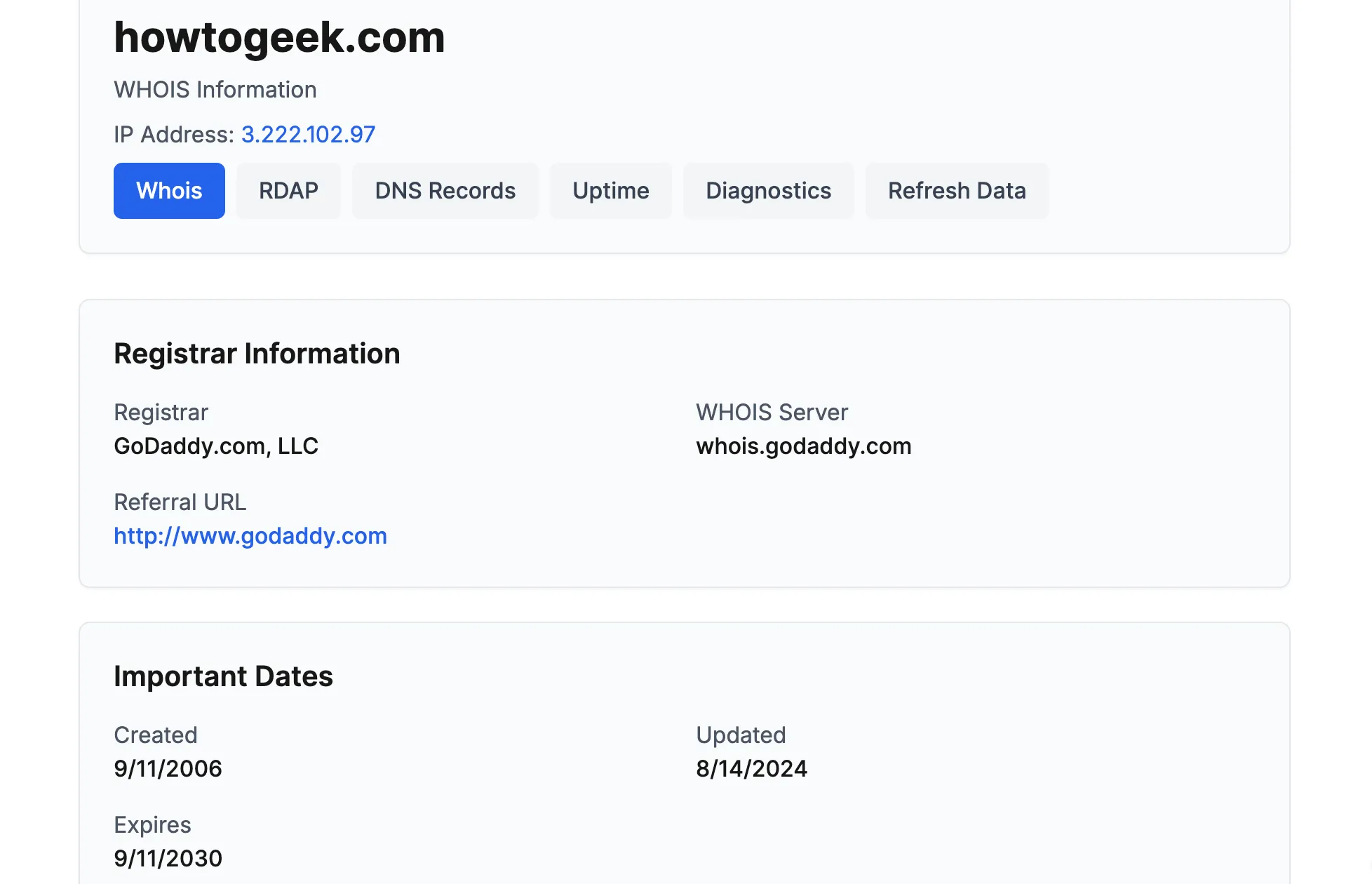 Sử dụng công cụ WHOIS để kiểm tra tuổi đời và thông tin đăng ký của tên miền website