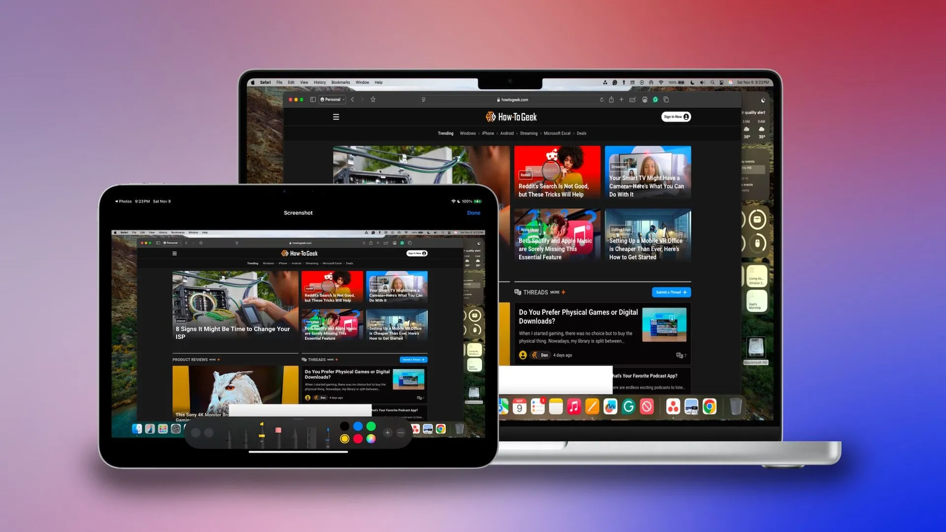 Sự liên kết liền mạch giữa iPad và Mac, tượng trưng cho khả năng chạy ứng dụng iOS và iPadOS gốc trên các thiết bị Apple Silicon.