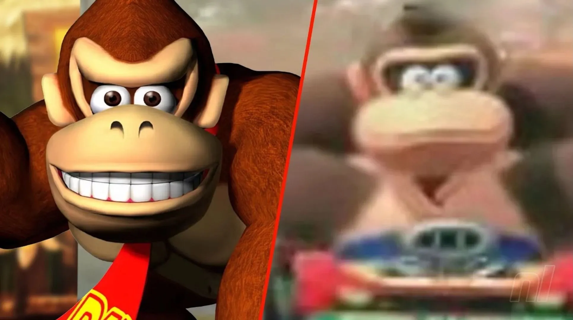 Sự so sánh giữa thiết kế cũ và mới của Donkey Kong, gợi ý về một game platformer Donkey Kong mới với diện mạo hiện đại trên Nintendo Switch 2.