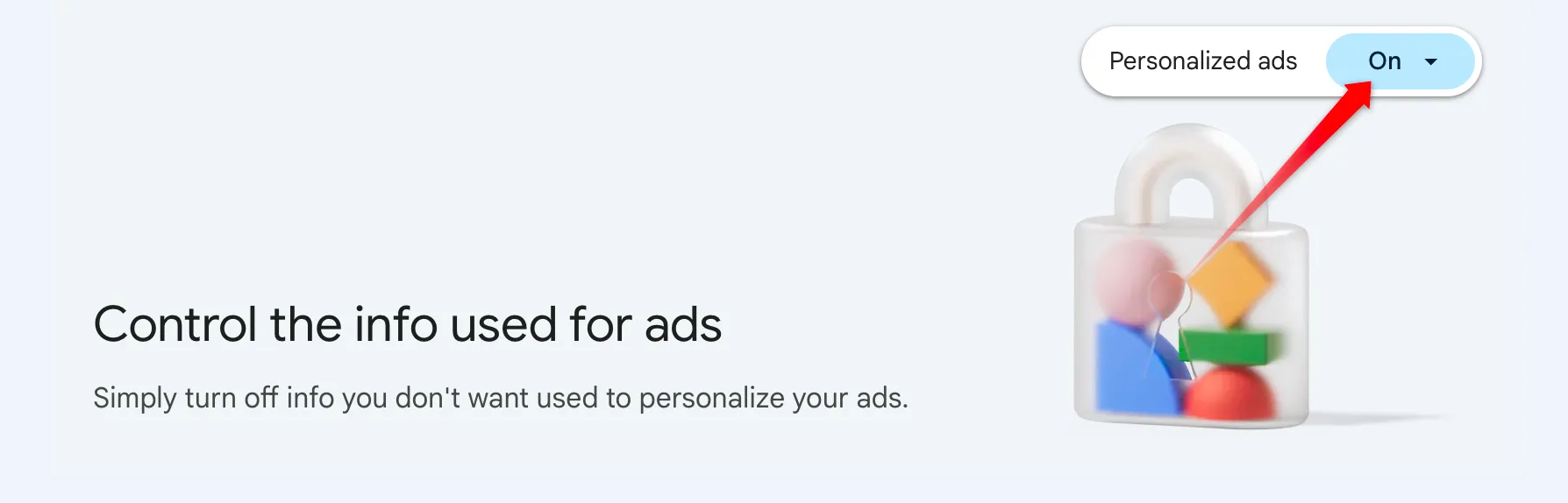 Tắt quảng cáo được cá nhân hóa trong tài khoản Google