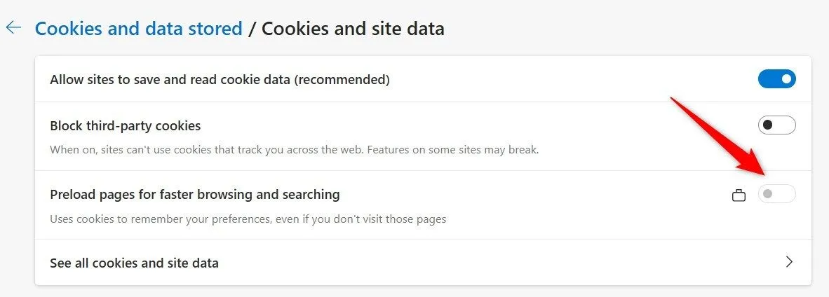 Tắt tính năng tải trước trang trong Microsoft Edge giúp tiết kiệm tài nguyên hệ thống và dữ liệu mạng