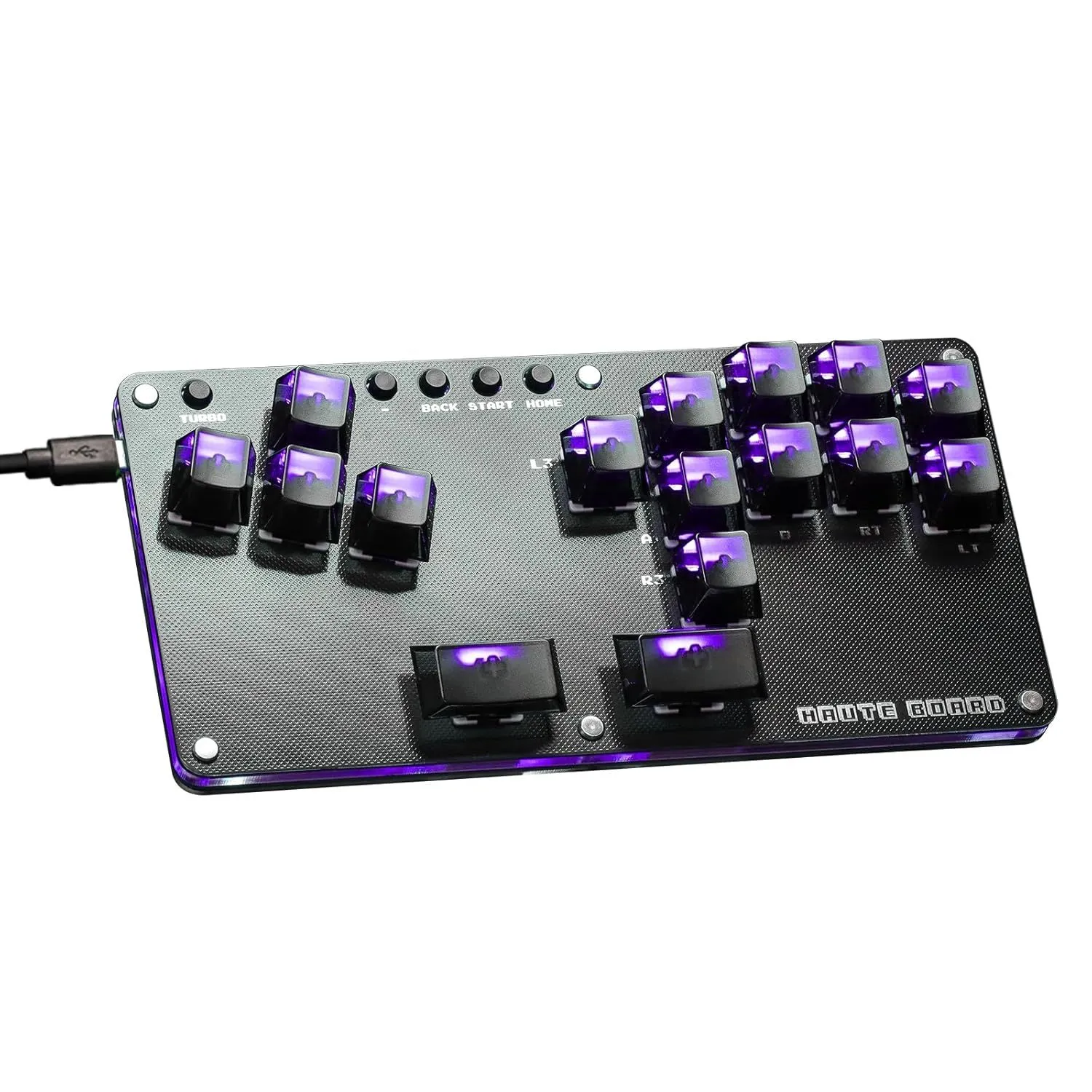 Tay cầm leverless Haute42 B16 sử dụng các switch cơ học có thể tùy chỉnh, mang lại trải nghiệm bấm phím tối ưu.