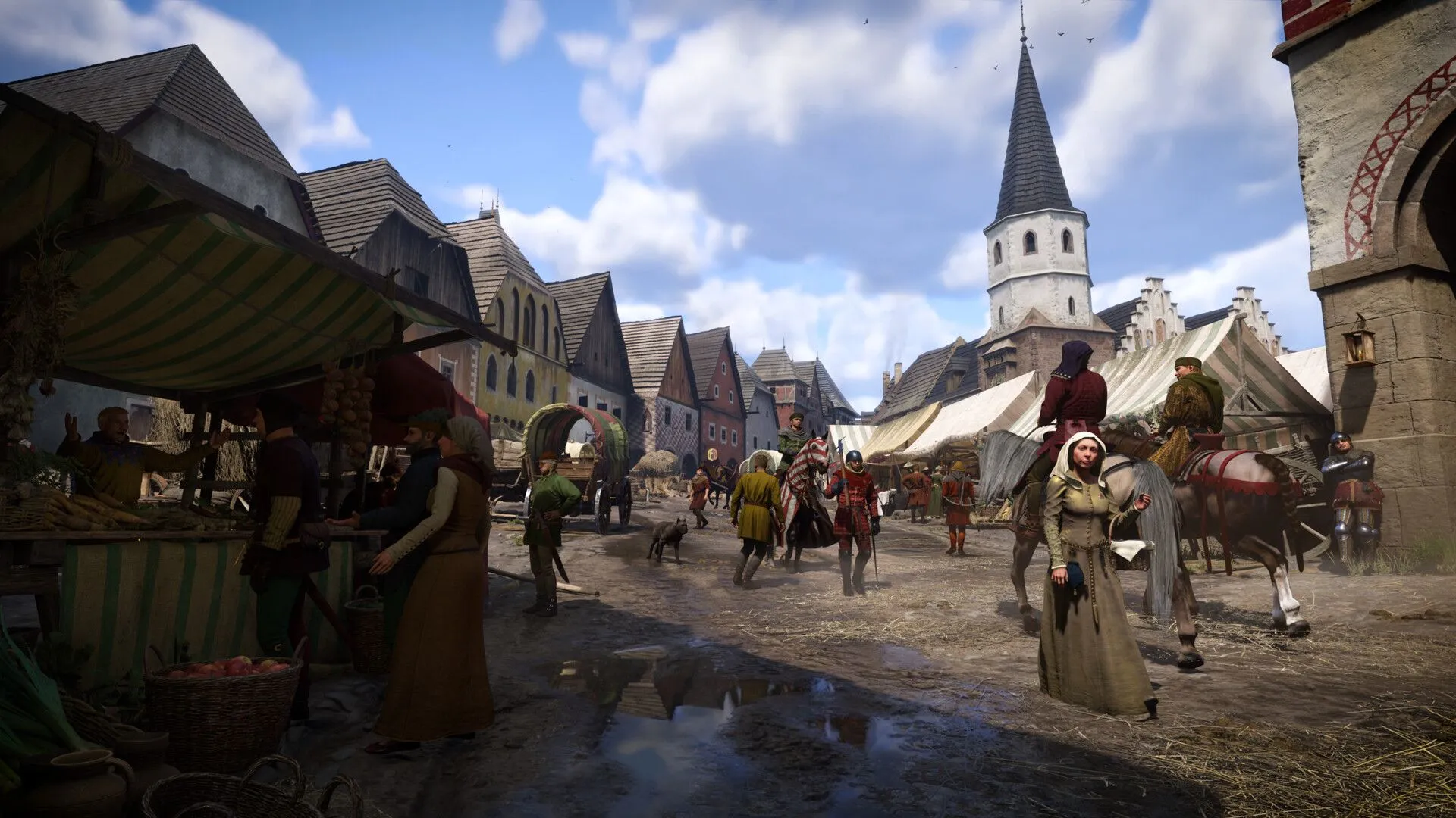 Thế giới mở thời Trung Cổ tại Bohemia với các công trình kiến trúc cổ kính trong game Kingdom Come: Deliverance, tái hiện lịch sử sống động