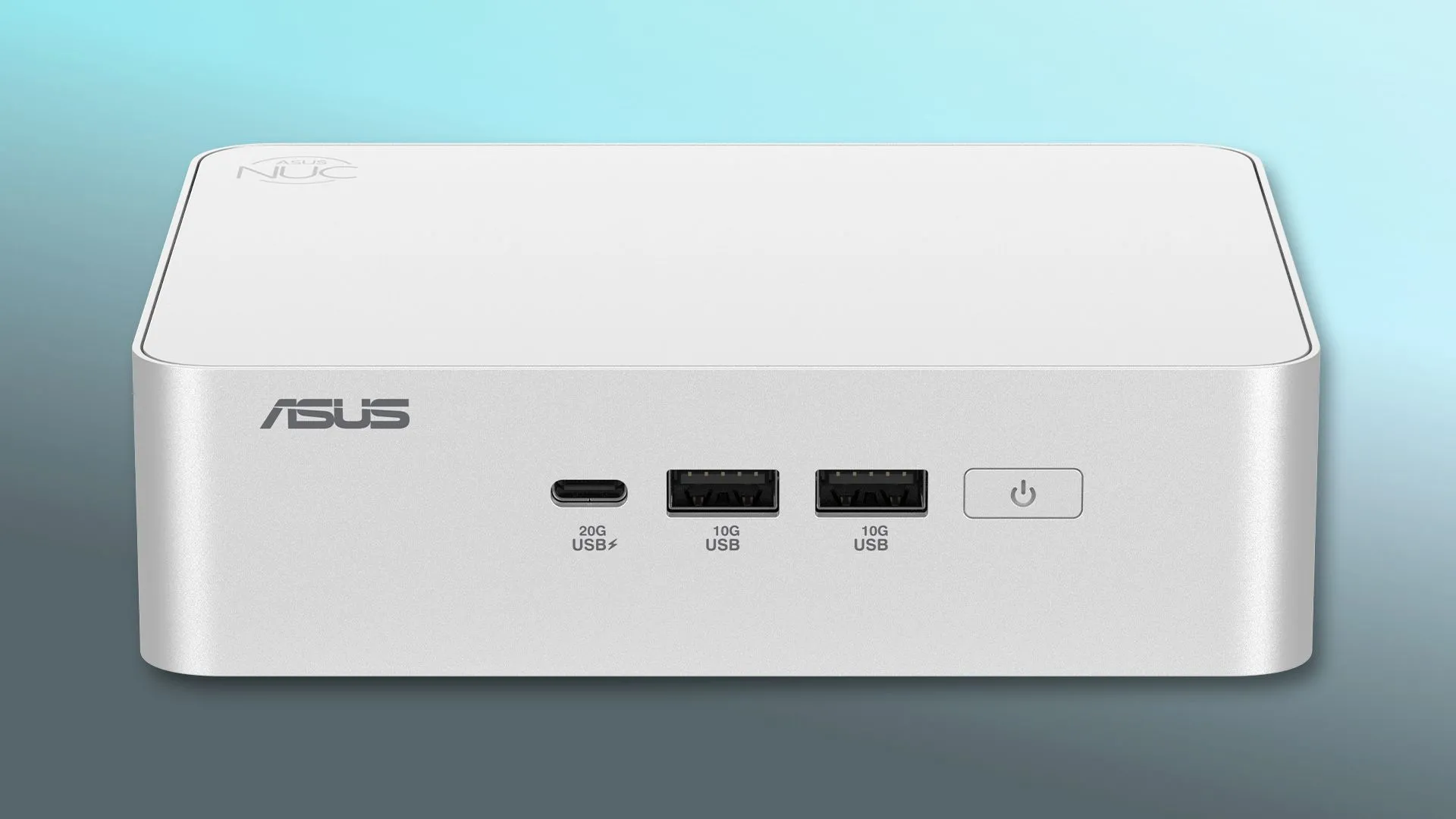 Thiết bị ASUS NUC 15 Pro+ Mini PC nhỏ gọn với các cổng kết nối phía sau, thích hợp cho media server hoặc AI testbed.