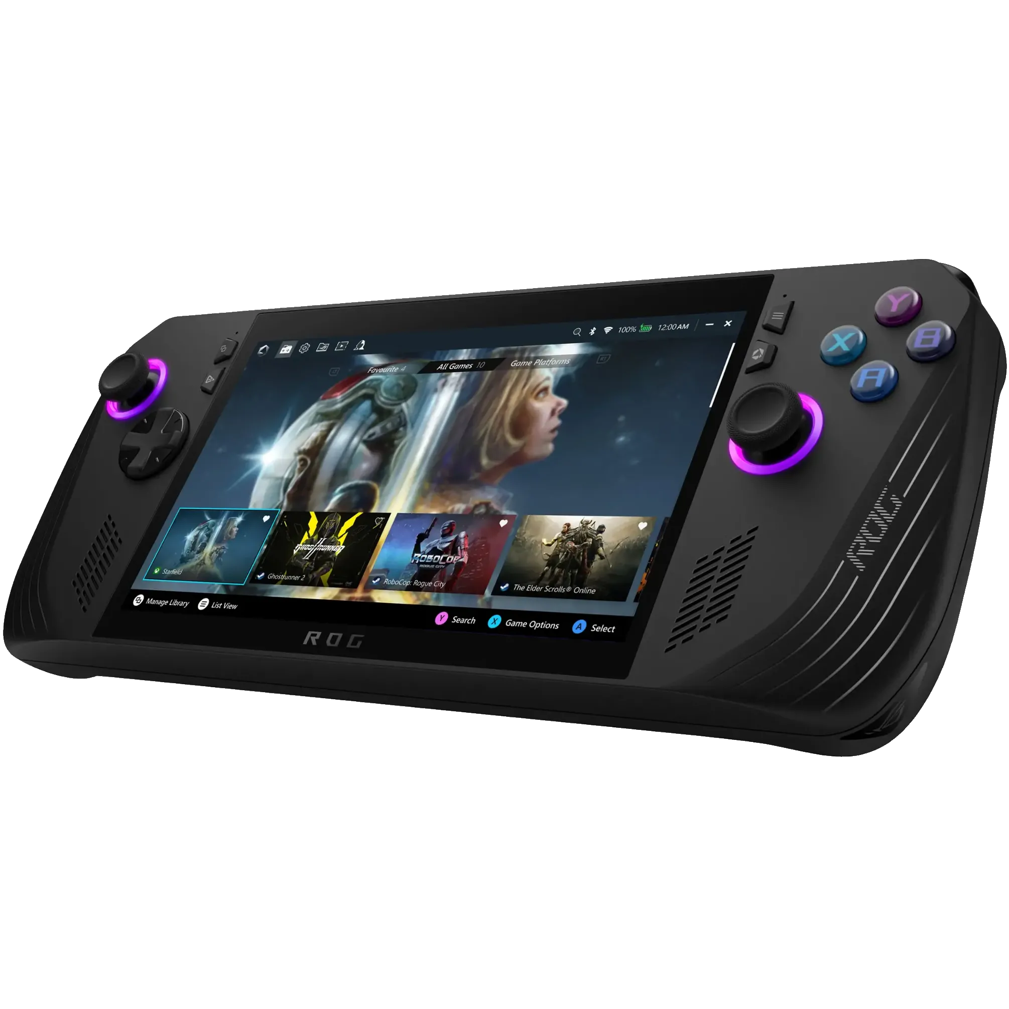Thiết bị chơi game cầm tay ASUS ROG Ally X với tông màu đen, minh họa cho sự phát triển của phân khúc PC handheld.
