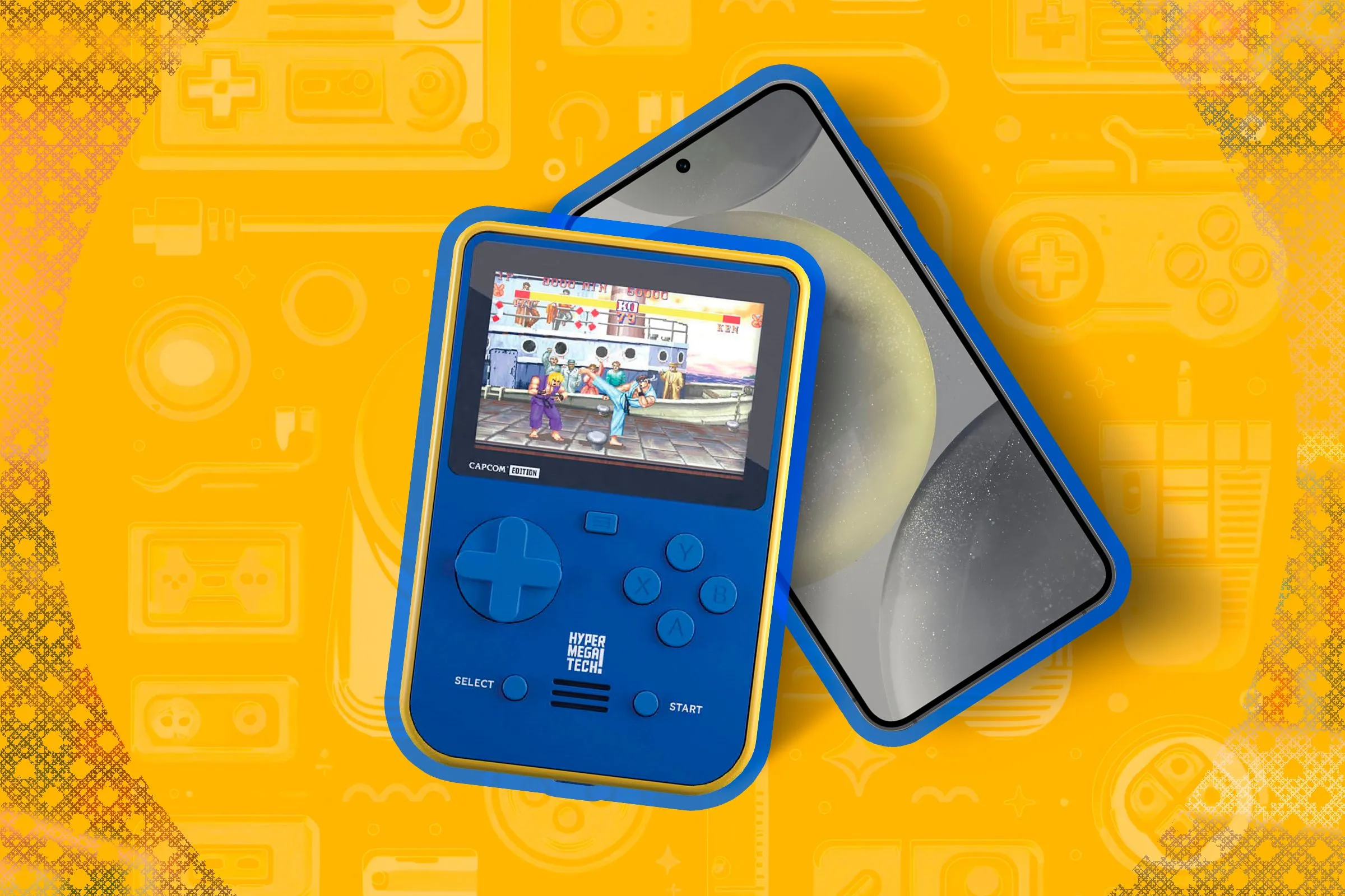 Thiết bị chơi game cầm tay retro và điện thoại thông minh