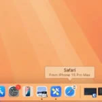 Thông báo Handoff trên trình duyệt Safari của Mac, minh họa tính năng chuyển đổi tác vụ liền mạch.