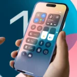 Trung tâm điều khiển iOS 18 hiển thị trên iPhone khi người dùng đang thao tác